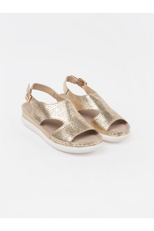 zlaté barvy sandály na j platformie
