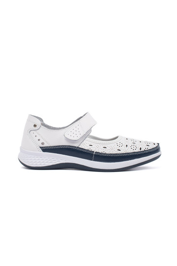 prolamovaný vzor sandály  bílé-modrá