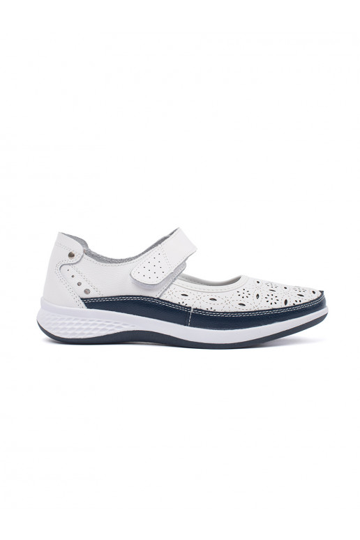 prolamovaný vzor sandály  bílé-modrá prolamovaný vzor sandály  bílé-modrá