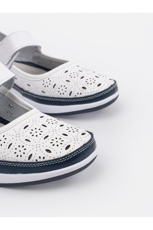 prolamovaný vzor sandály  bílé-modrá prolamovaný vzor sandály  bílé-modrá