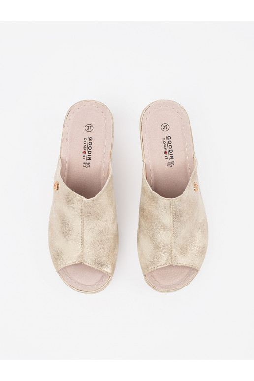 zlaté barvy Pantofle  