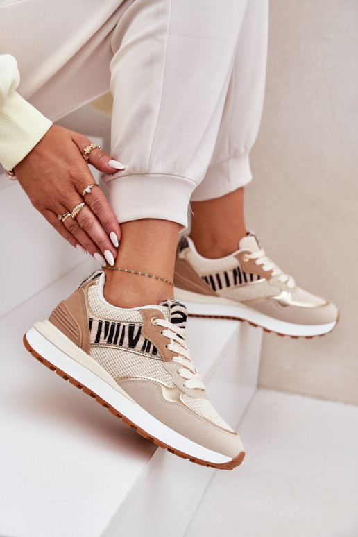 tenisky  s platformou Zebra béžové Davinara tenisky  s platformou Zebra béžové Davinara