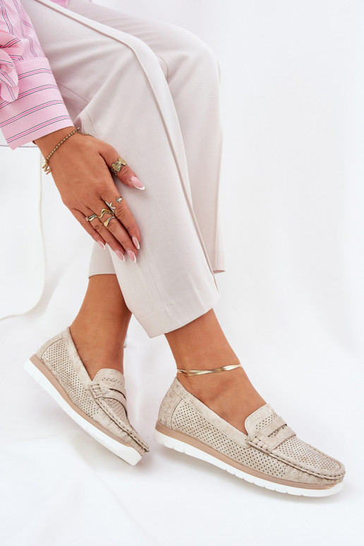 Dámské mokasíny z ekologické kůže zlaté barvy Bralithia Dámské mokasíny z ekologické kůže zlaté barvy Bralithia