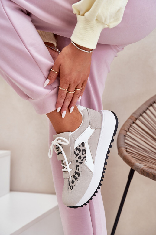 tenisky Tenisky  s platformou se vzory leopardí kožešiny Bílá-béžové Pumbes
