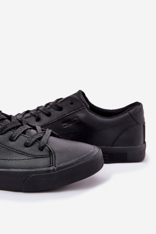   tenisky s plochým tvarem z ekologické kůže Big Star NN174252 Černé