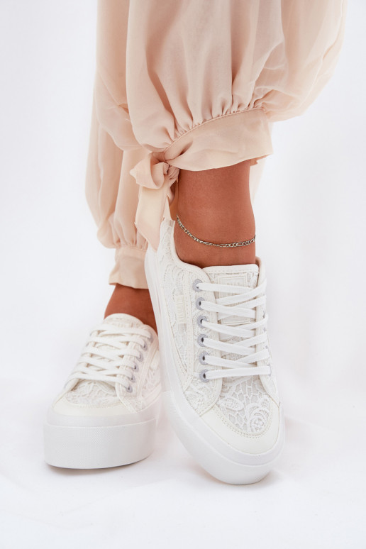 s krajkovými motivy Ležérní obuv Big Star RR274747 bílé