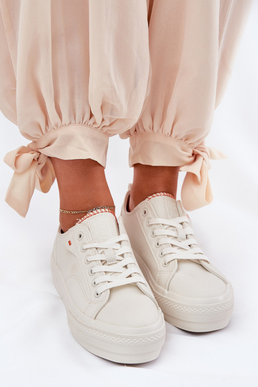 Ležérní obuv s platformou z ekologické kůže Big Star RR274A297 slonová kost Ležérní obuv s platformou z ekologické kůže Big Star RR274A297 slonová kost