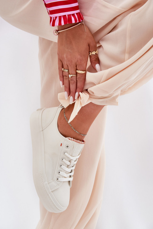 Ležérní obuv s platformou z ekologické kůže Big Star RR274A297 slonová kost Ležérní obuv s platformou z ekologické kůže Big Star RR274A297 slonová kost