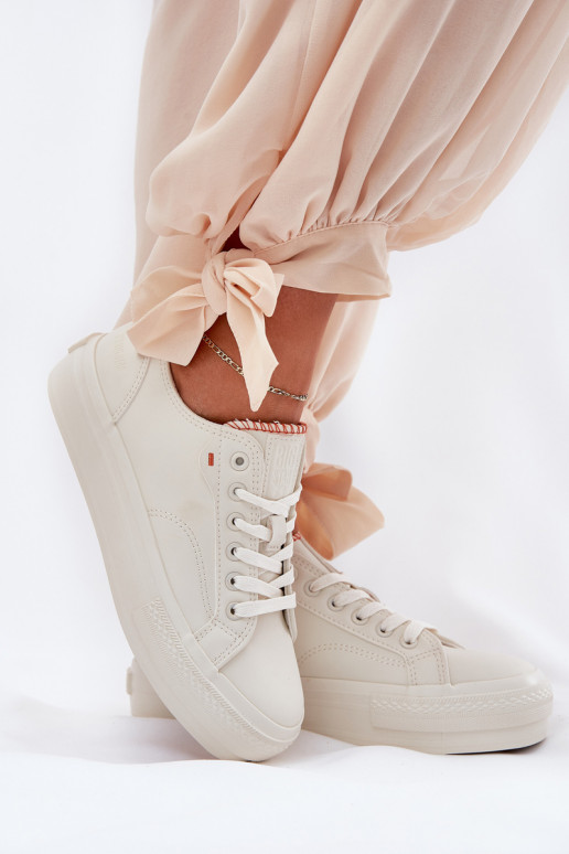 Ležérní obuv s platformou z ekologické kůže Big Star RR274A297 slonová kost Ležérní obuv s platformou z ekologické kůže Big Star RR274A297 slonová kost