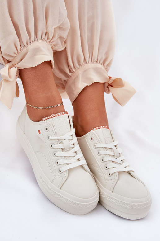 Ležérní obuv s platformou z ekologické kůže Big Star RR274A297 slonová kost Ležérní obuv s platformou z ekologické kůže Big Star RR274A297 slonová kost