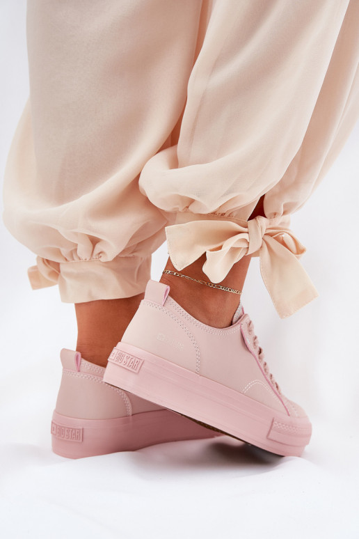 Ležérní obuv s platformou z ekologické kůže Big Star RR274A294 růžová Ležérní obuv s platformou z ekologické kůže Big Star RR274A294 růžová