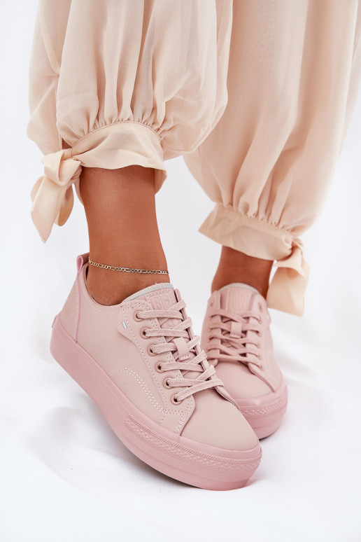 Ležérní obuv s platformou z ekologické kůže Big Star RR274A294 růžová Ležérní obuv s platformou z ekologické kůže Big Star RR274A294 růžová