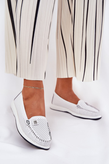 Dámské mokasíny S.Barski LR51-673 bílé 2