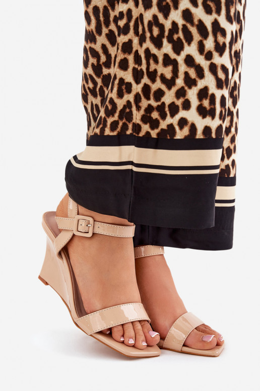 Lakované dámské sandály  Nude Vliraya Lakované dámské sandály  Nude Vliraya