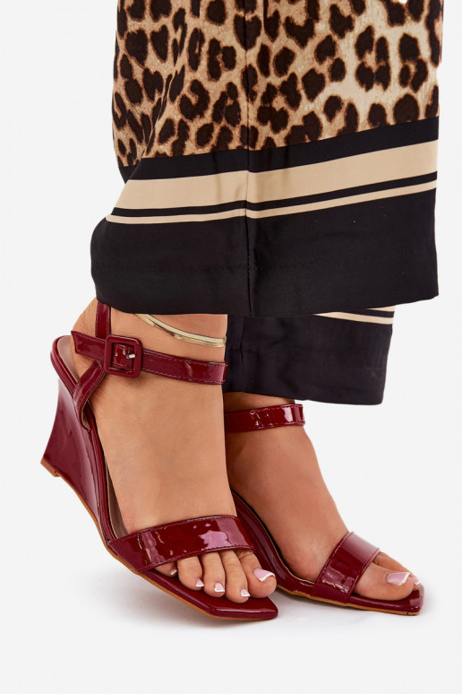 Lakované dámské sandály  vínová Vliraya Lakované dámské sandály  vínová Vliraya