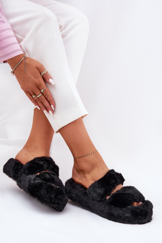 Pantofle  s platformou Černé Talfedi  Pantofle  s platformou Černé Talfedi