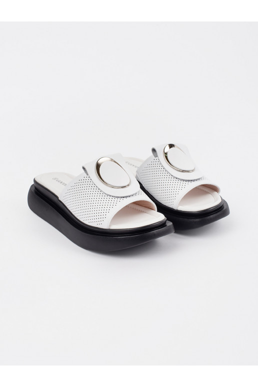 Bílá-Černé  Pantofle s platformou