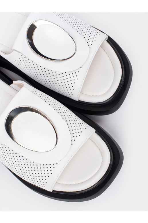 Bílá-Černé  Pantofle s platformou