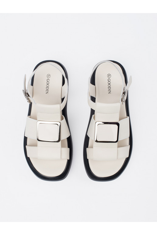 slonová kost   sandály s platformou