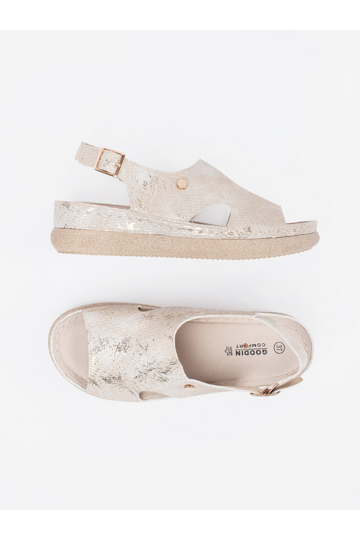 Ploché boty sandály  taupe