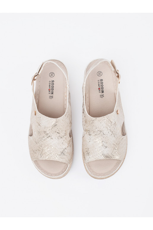 Ploché boty sandály  taupe