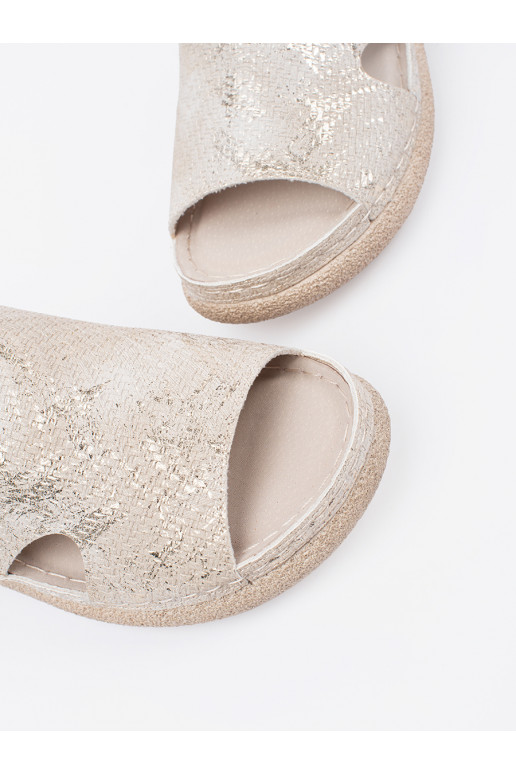 Ploché boty sandály  taupe