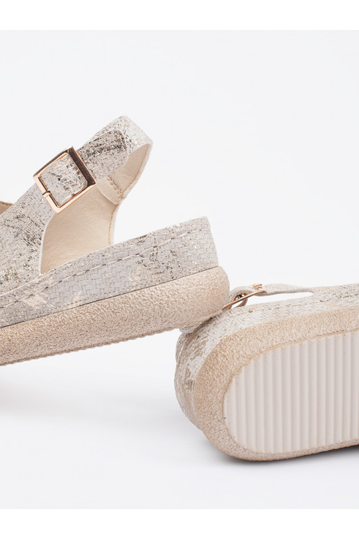 Ploché boty sandály  taupe