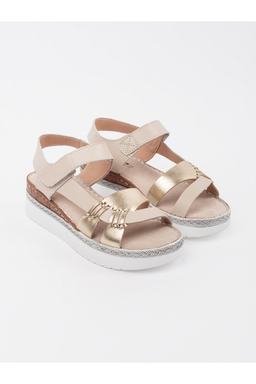 béžové sandály s platformou z m zdobieniem béžové sandály s platformou z m zdobieniem