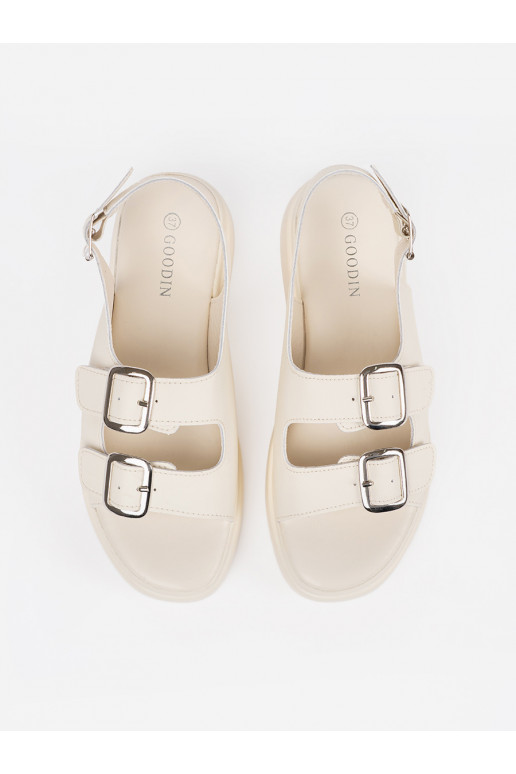 béžové  sandály s platformou