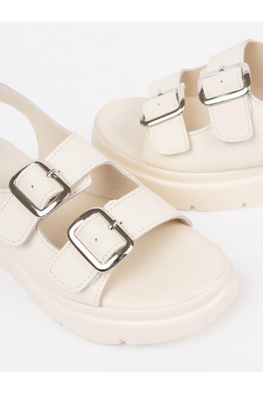 béžové  sandály s platformou