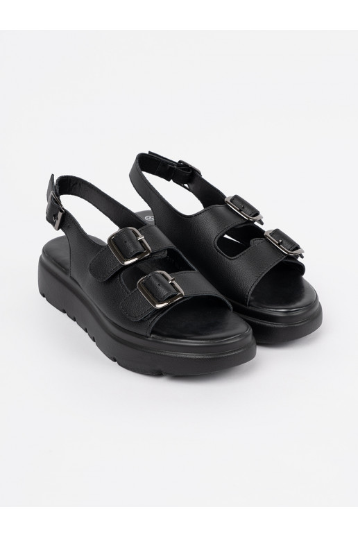 Černé  sandály s platformou