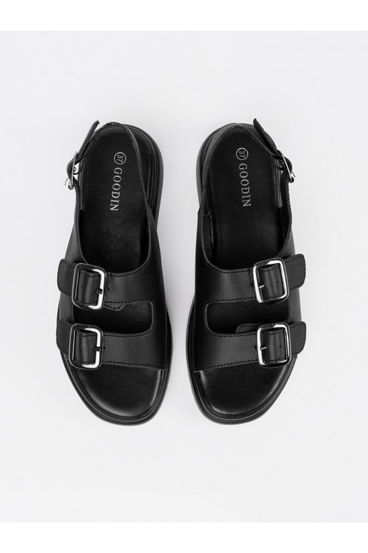 Černé  sandály s platformou