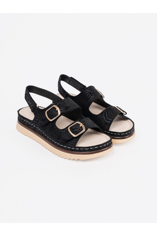 Černé sandály ze mi elementami