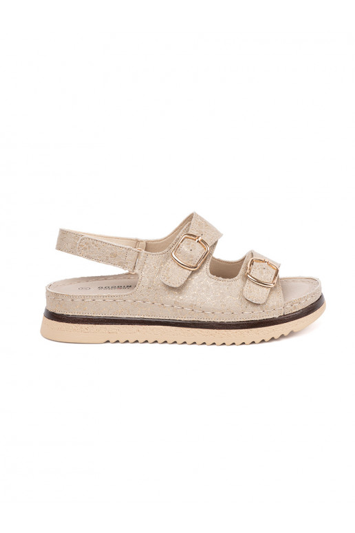 béžové sandály ze mi elementami