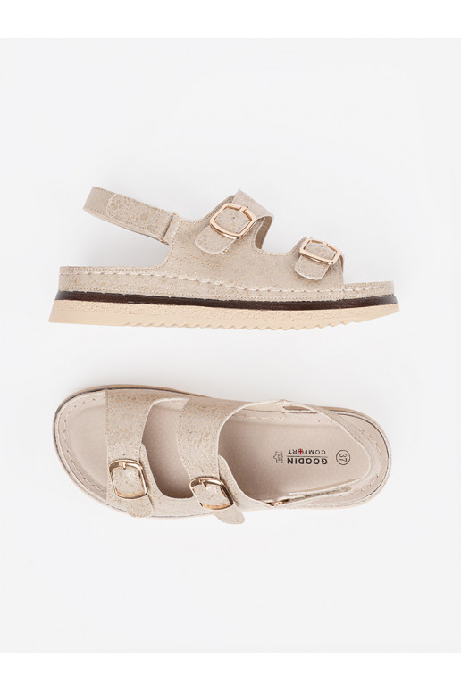 béžové sandály ze mi elementami