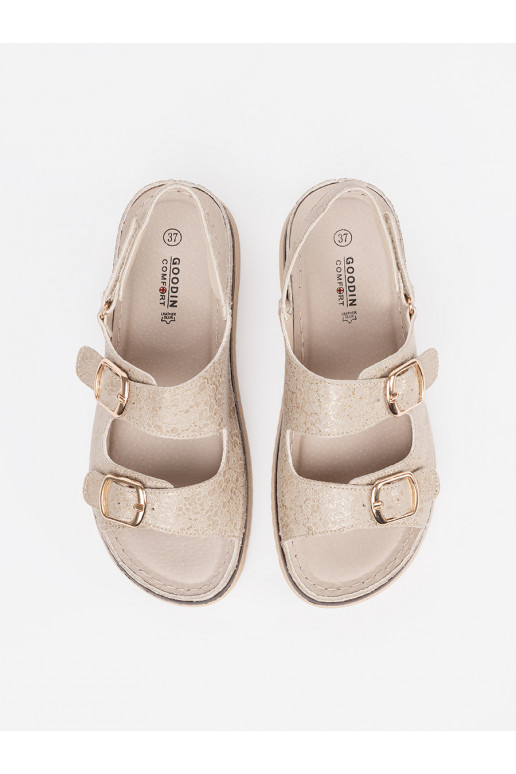 béžové sandály ze mi elementami