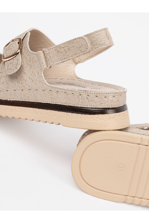 béžové sandály ze mi elementami