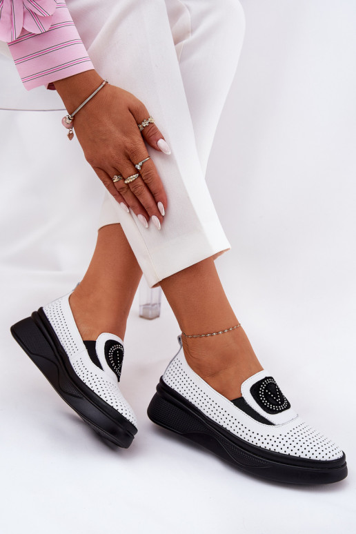 Dámské mokasíny  s platformou I Koturnie Vinceza 79522 bílé Dámské mokasíny  s platformou I Koturnie Vinceza 79522 bílé