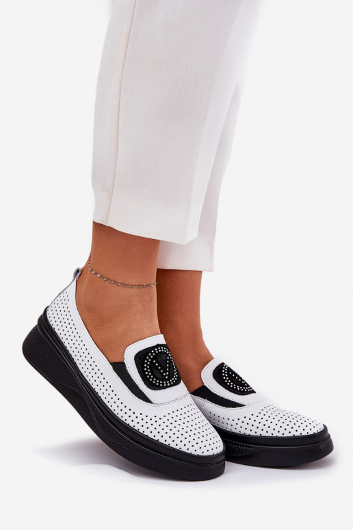 Dámské mokasíny  s platformou I Koturnie Vinceza 79522 bílé Dámské mokasíny  s platformou I Koturnie Vinceza 79522 bílé
