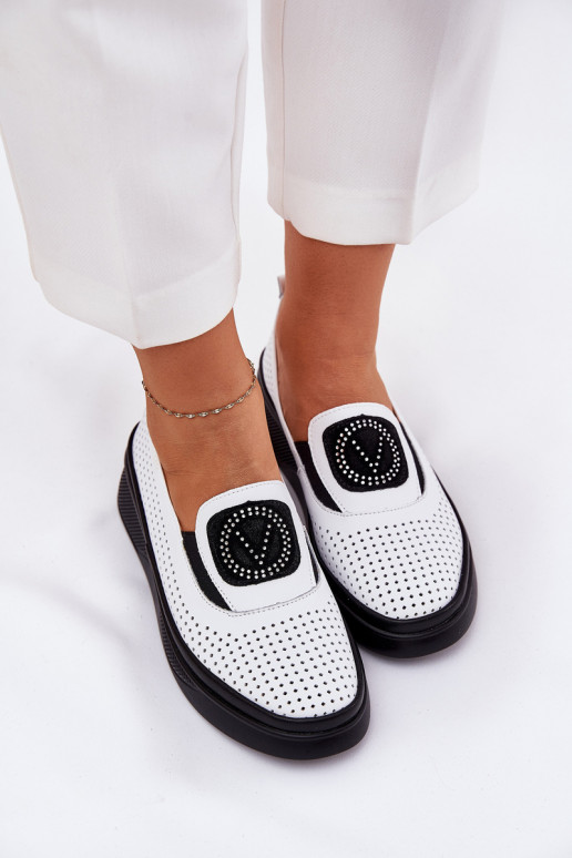Dámské mokasíny  s platformou I Koturnie Vinceza 79522 bílé Dámské mokasíny  s platformou I Koturnie Vinceza 79522 bílé