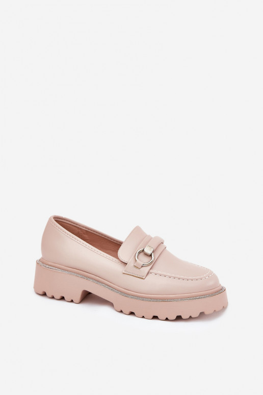 Dámské mokasíny Zdobené Cyrkoniami béžové Patina Dámské mokasíny Zdobené Cyrkoniami béžové Patina