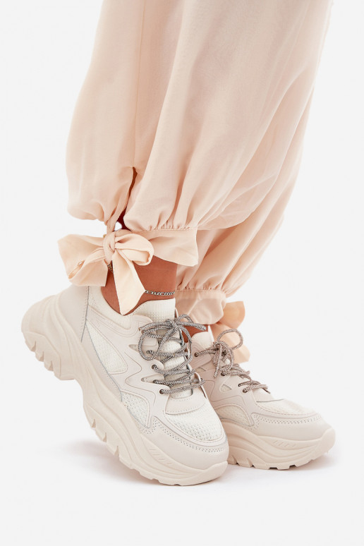 Tenisky  s platformou Ozdobnym m béžové Evalianne Tenisky  s platformou Ozdobnym m béžové Evalianne