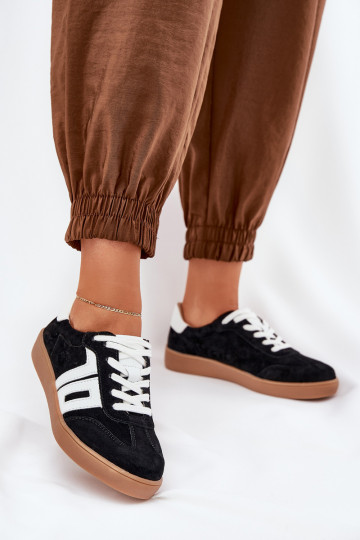 Tenisky tenisky ze semiše Vinceza 79517 Černé 2