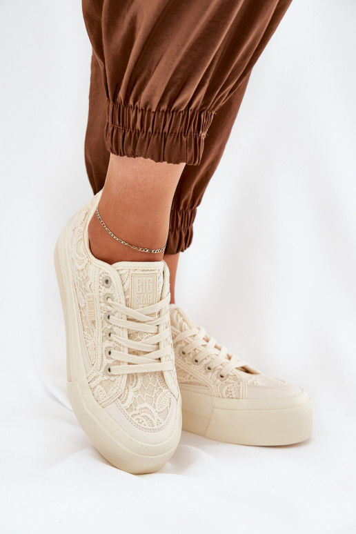s krajkovými motivy Ležérní obuv Big Star RR274746 béžové s krajkovými motivy Ležérní obuv Big Star RR274746 béžové