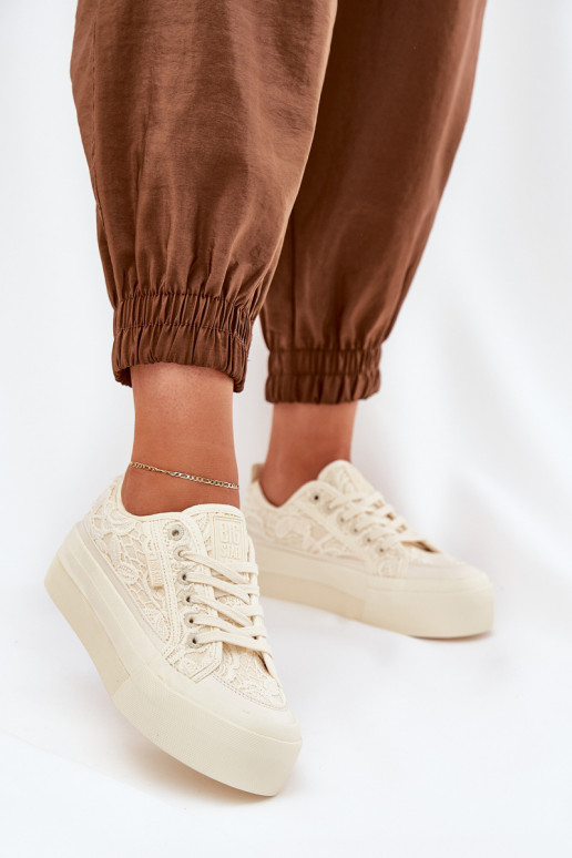 s krajkovými motivy Ležérní obuv Big Star RR274746 béžové s krajkovými motivy Ležérní obuv Big Star RR274746 béžové