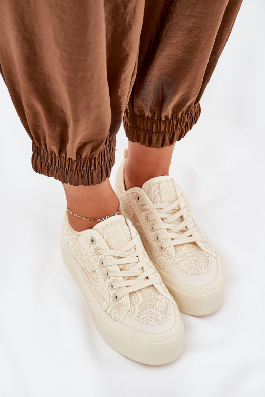 s krajkovými motivy Ležérní obuv Big Star RR274746 béžové s krajkovými motivy Ležérní obuv Big Star RR274746 béžové