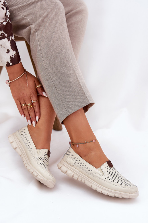Ažurové baleríny  Vinceza 95336 béžové Ažurové baleríny  Vinceza 95336 béžové