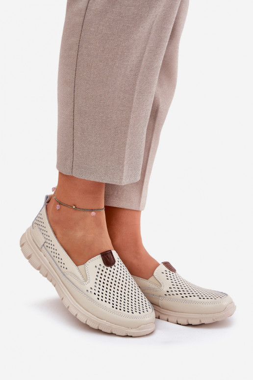 Ažurové baleríny  Vinceza 95336 béžové Ažurové baleríny  Vinceza 95336 béžové