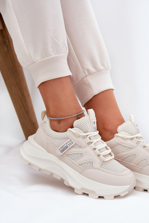 tenisky Tenisky  s masivní podrážkou béžové Prononice