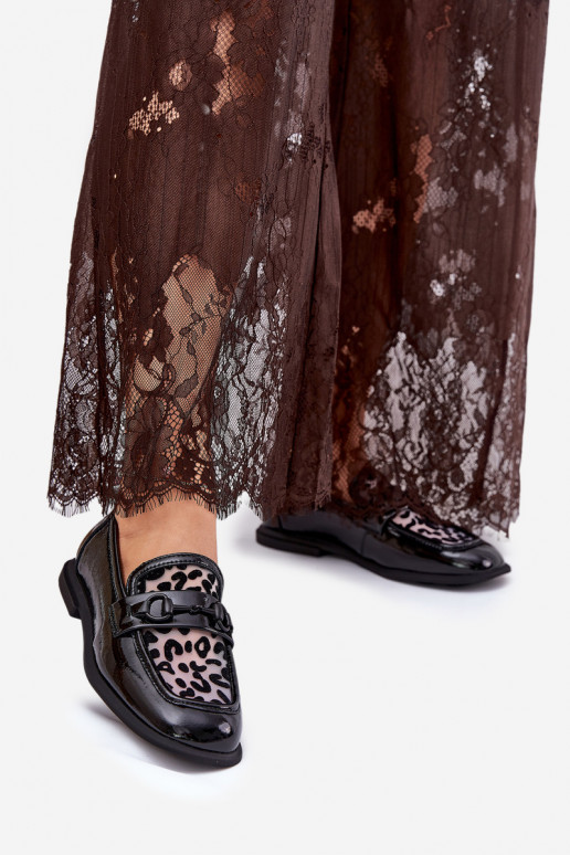 Lakované mokasíny se síťovinou Vinceza 31931 Černé  Lakované mokasíny se síťovinou Vinceza 31931 Černé